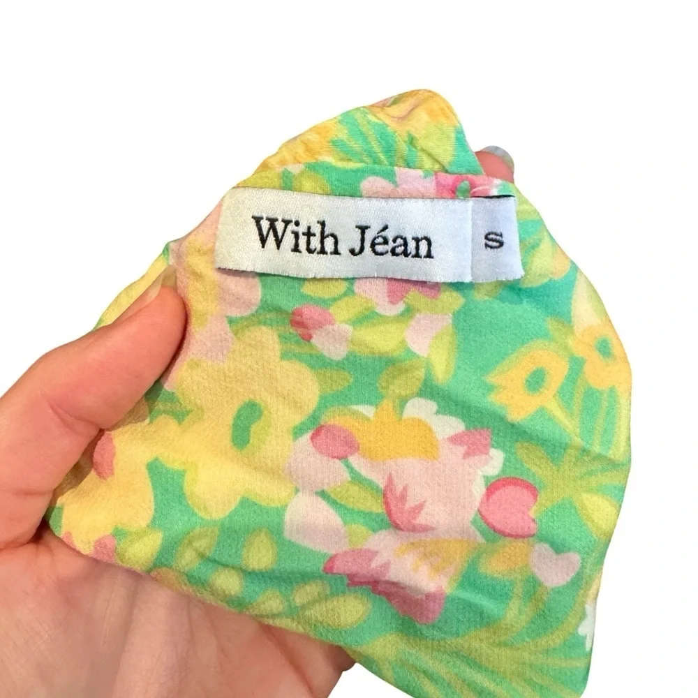 With Jean Rendezvous Floral Halter Wrap Top in Honeysuckle - Picture 12 of 16